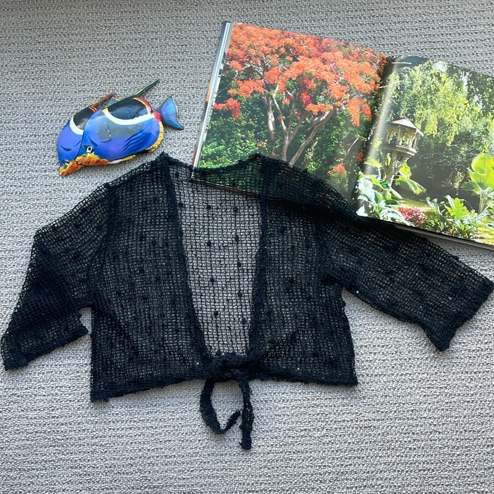 Black Crochet sequin Cover up